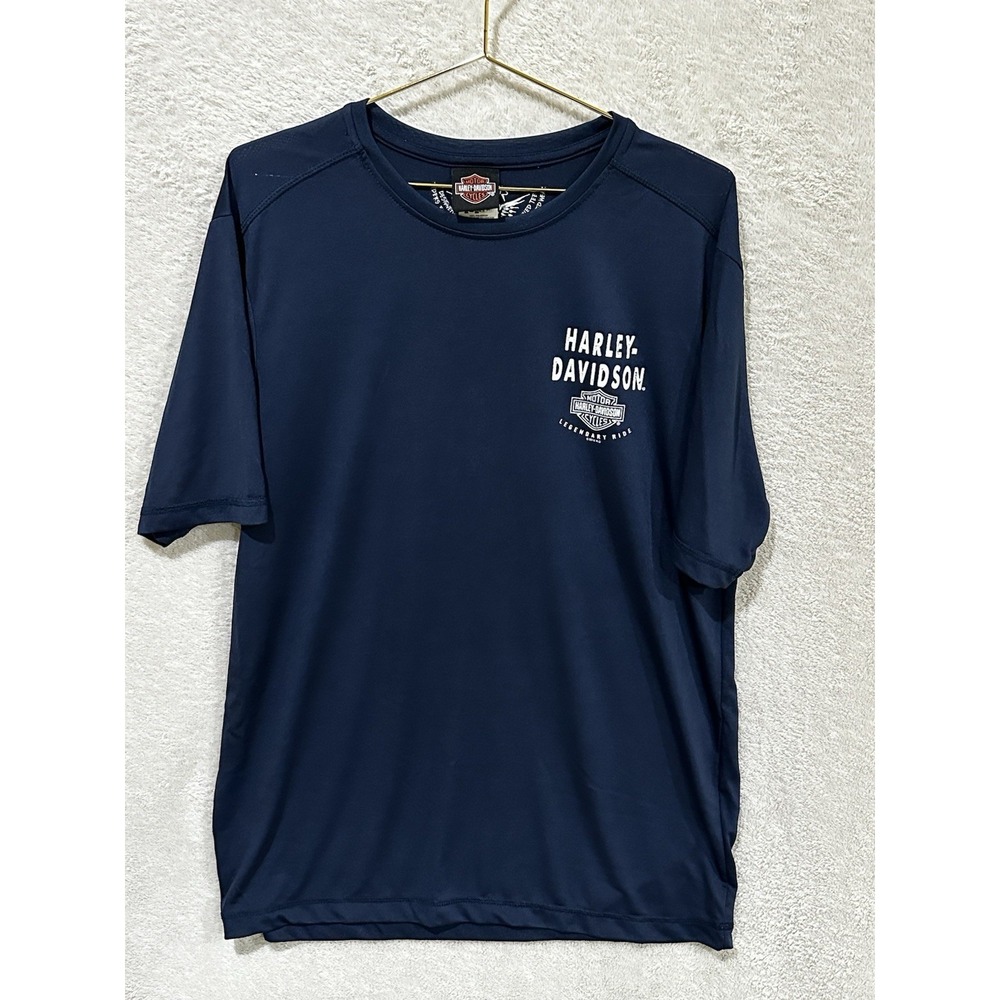 Harley‎ Davidson 2016 Navy T-shirt Large Barnett El Paso TX Biker Built